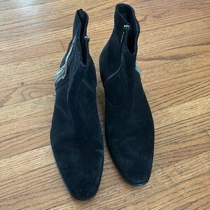 ORO BLACK BOOTS WITH FRINGE